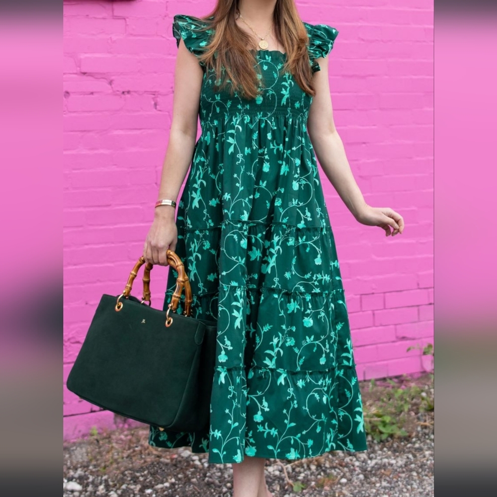 Hill House Green Floral Nap Dress 2XL